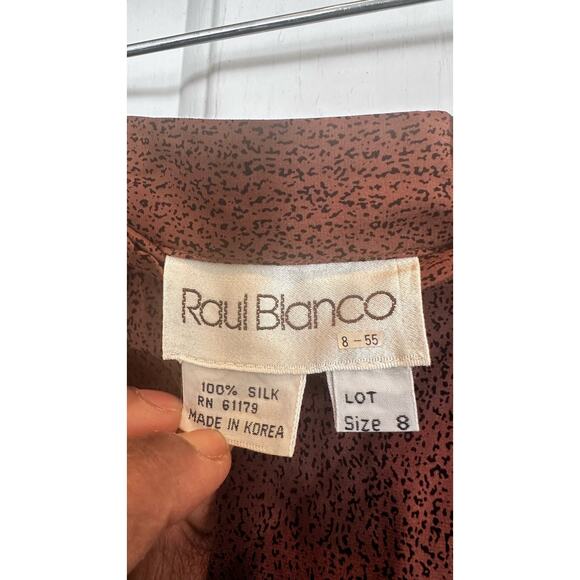 Vintage Raul Blanco Skirt and Top Set Silk Brown Size 8 - Picture 9 of 10